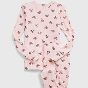 Toddler 100% Organic Cotton Rainbow Graphic PJ Set